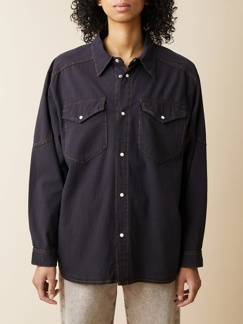 Uma Denim Shirt Black Brown