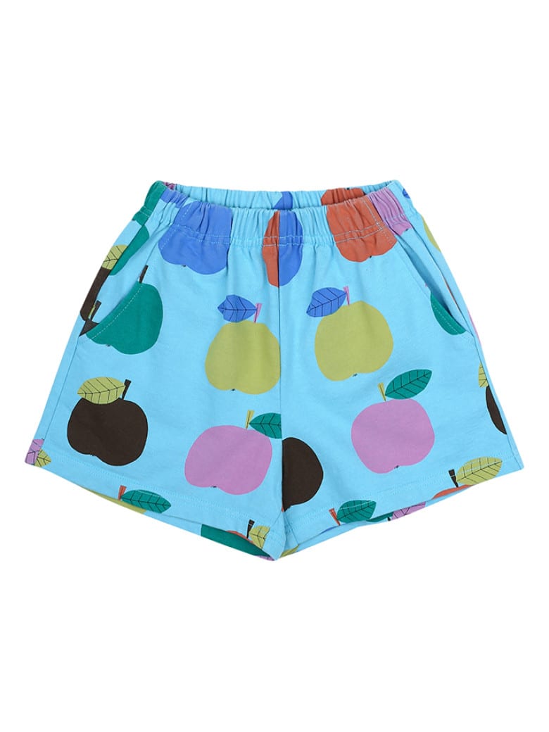 Colorful Apple Shorts Light Blue