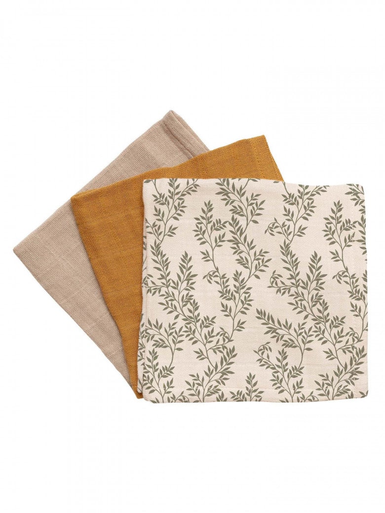 3 Pack Swaddles Bay Leaves 