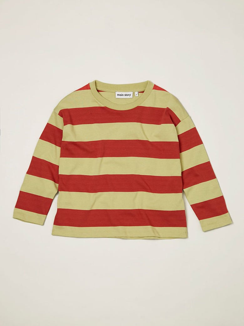 Longsleeve Tee Wasabi Cinnabar Striped