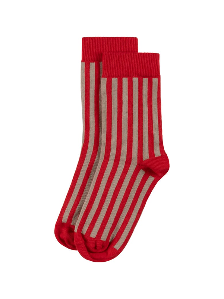 Sock Stripe Cherry Mushroom