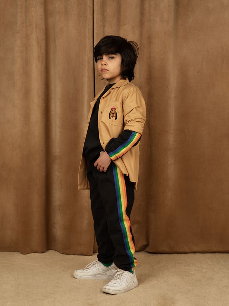 Rainbow Stripe Sweatpants Black