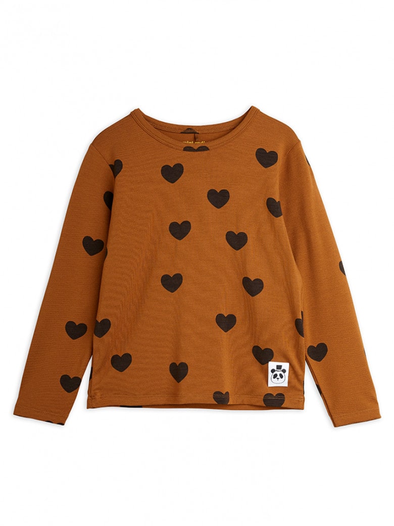 Basic Hearts Longsleeve  Brown