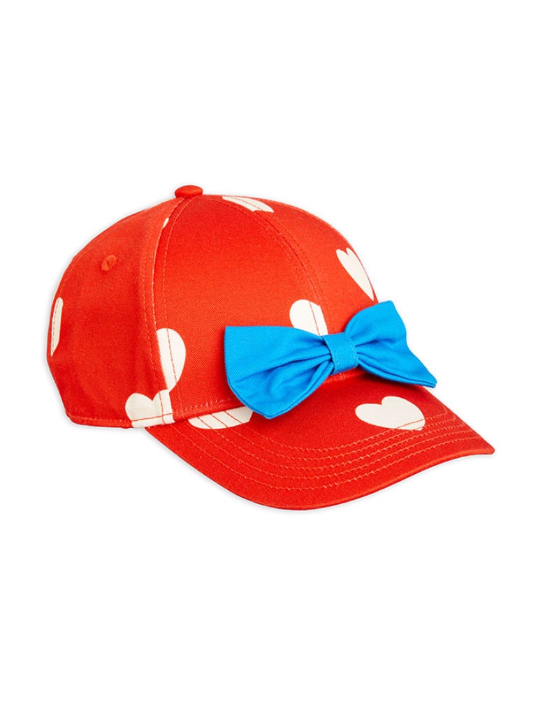 Hearts Bow Cap Red