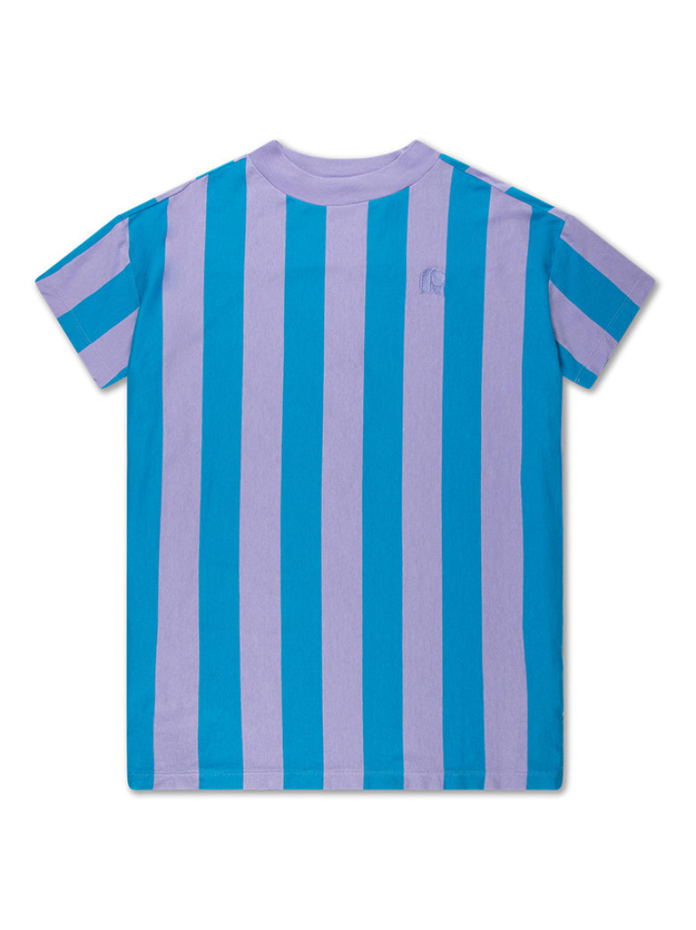 REPOSE AMS TEE SHIRT DRESS - BRIGHT BLUE BLOCK STRIPE REPOSE AMS TEE SHIRT DRESS - BRIGHT BLUE BLOCK STRIPE