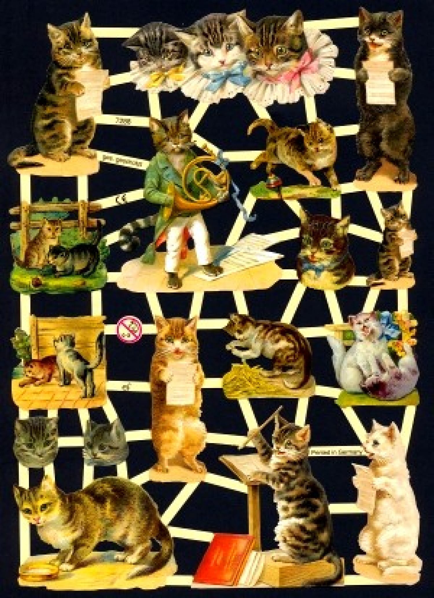 Glanzbilder Musizierende Katzen Jugendtraum