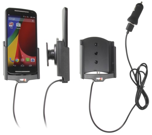 Active holder with USB-cable and cig-plug adapter for Motorola Moto G (2nd Gen)