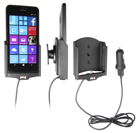 Active holder with USB-cable and cig-plug adapter for Microsoft Lumia 640 XL