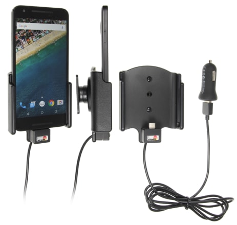 Active holder with USB-cable and cig-plug adapter for LG Nexus 5X