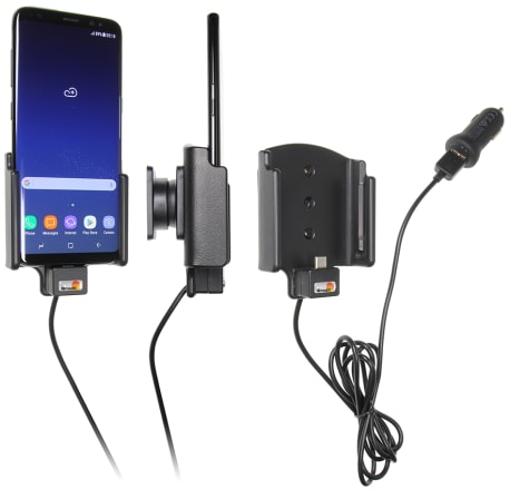 Active holder with USB-cable and cig-plug adapter for Samsung Galaxy S8