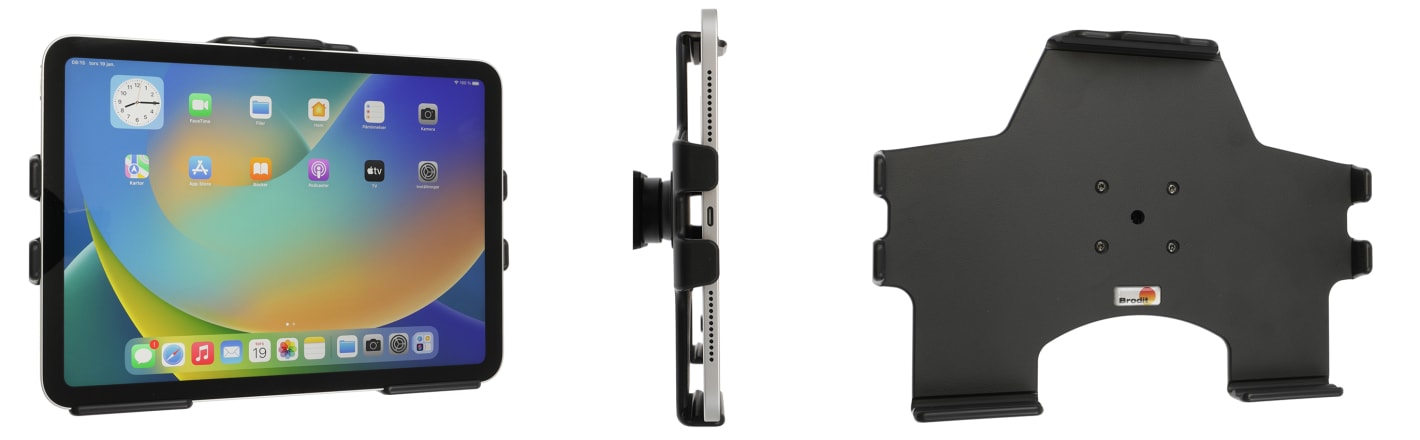 Passive holder with tilt swivel for Apple iPad 10th Gen (A2696, A2757, A2777)