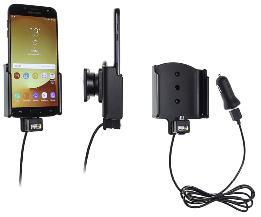 Active holder with USB-cable and cig-plug adapter for Samsung Galaxy J7 (2017) Sm-J730F