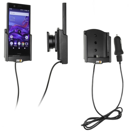 Active holder with USB-cable and cig-plug adapter for Sony Xperia XZ1 Compact