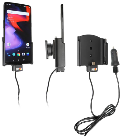 Active holder with USB-cable and cig-plug adapter for OnePlus 6