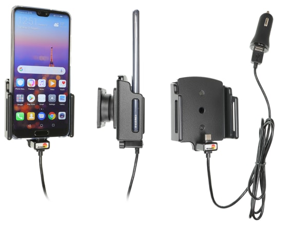 Active holder with USB-cable and cig-plug adapter for Huawei P20