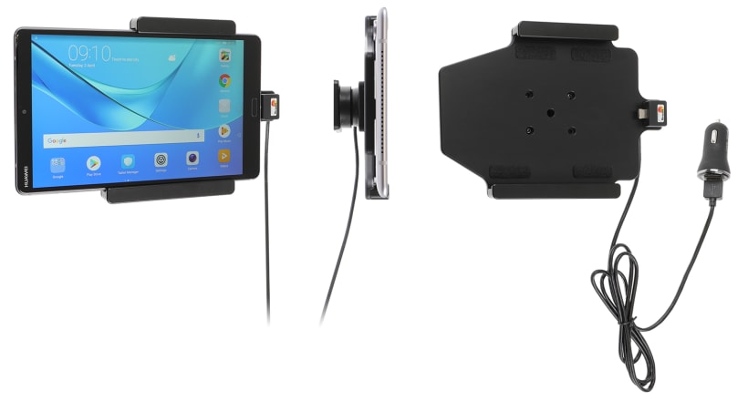 Active holder with USB-cable and cig-plug adapter for Huawei MediaPad M5 8.4