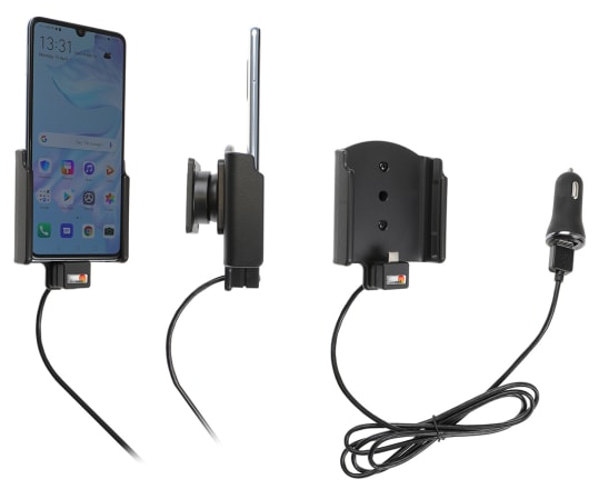 Active holder with USB-cable and cig-plug adapter for Huawei P30