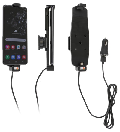 Active holder with USB-cable and cig-plug adapter for Samsung Galaxy S20 Ultra 5G (SM-G988B)