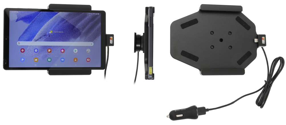 Active holder with USB-cable and cig-plug adapter for Samsung Galaxy Tab A7 Lite SM-T220/SM-T225