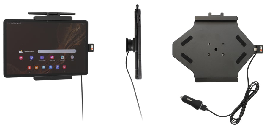 Active holder with USB-cable and cig-plug adapter for Samsung Galaxy Tab S8 SM-X700