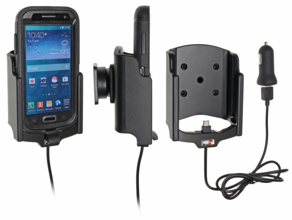 Active holder with USB-cable and cig-plug adapter for Samsung Galaxy S4 Mini GT-I9195