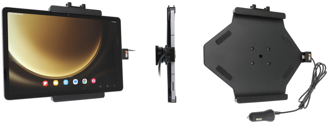 Active holder with USB-cable and cig-plug adapter for Samsung Galaxy Tab S9 FE SM-X51x