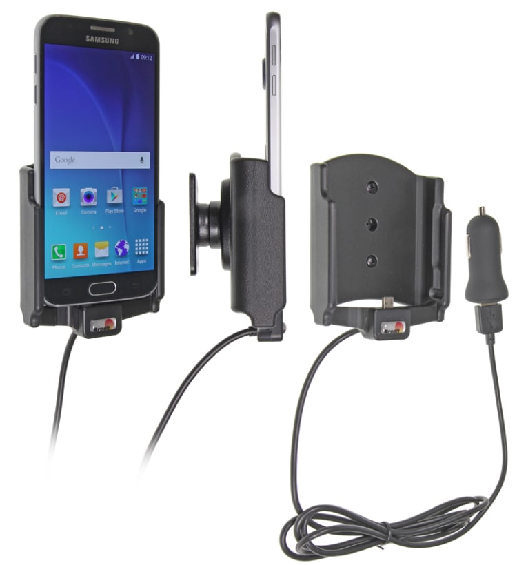 Active holder with USB-cable and cig-plug adapter for Samsung Galaxy S6