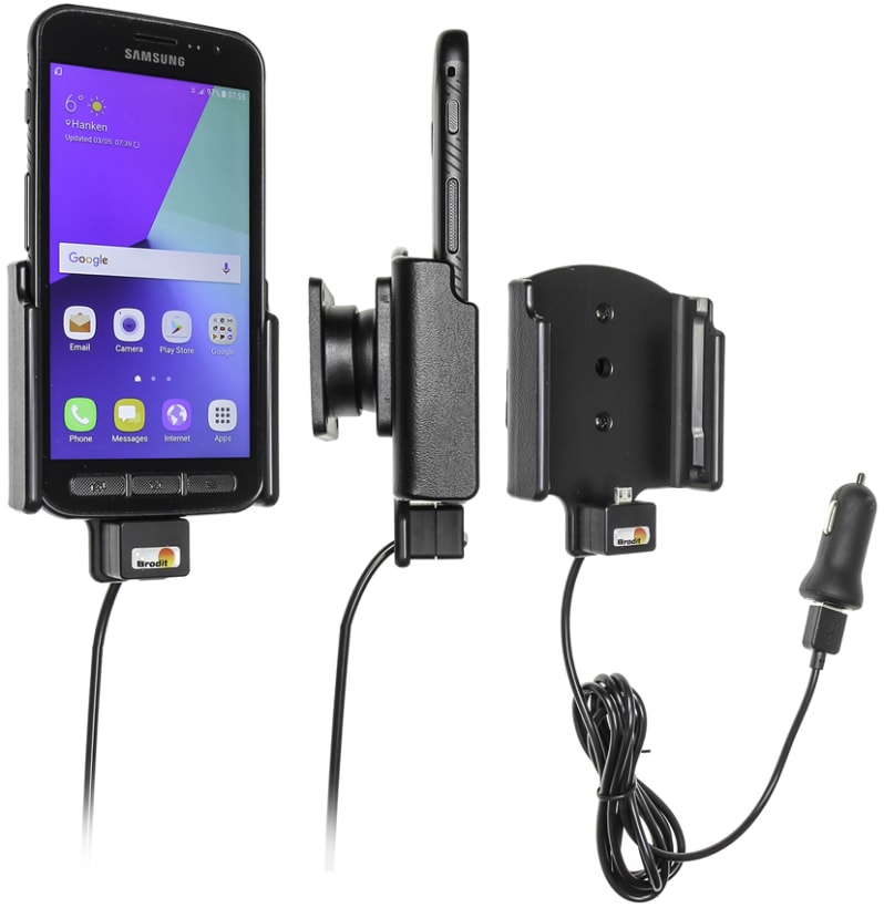 Active holder with USB-cable and cig-plug adapter for Samsung Galaxy Xcover 4