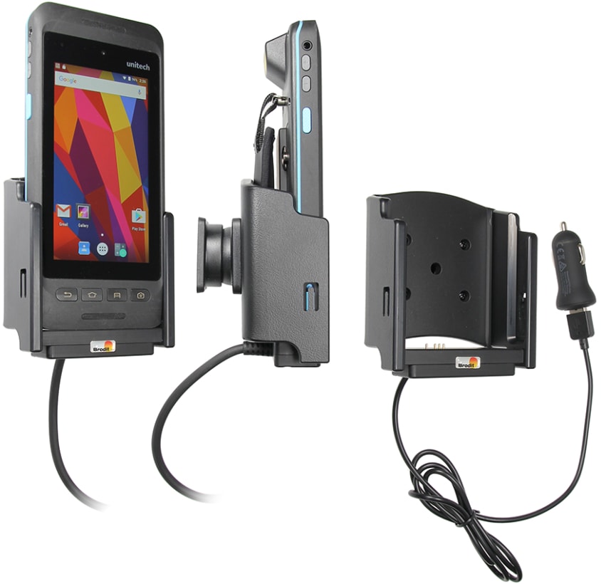 Active holder with USB-cable and cig-plug adapter for Unitech PA720