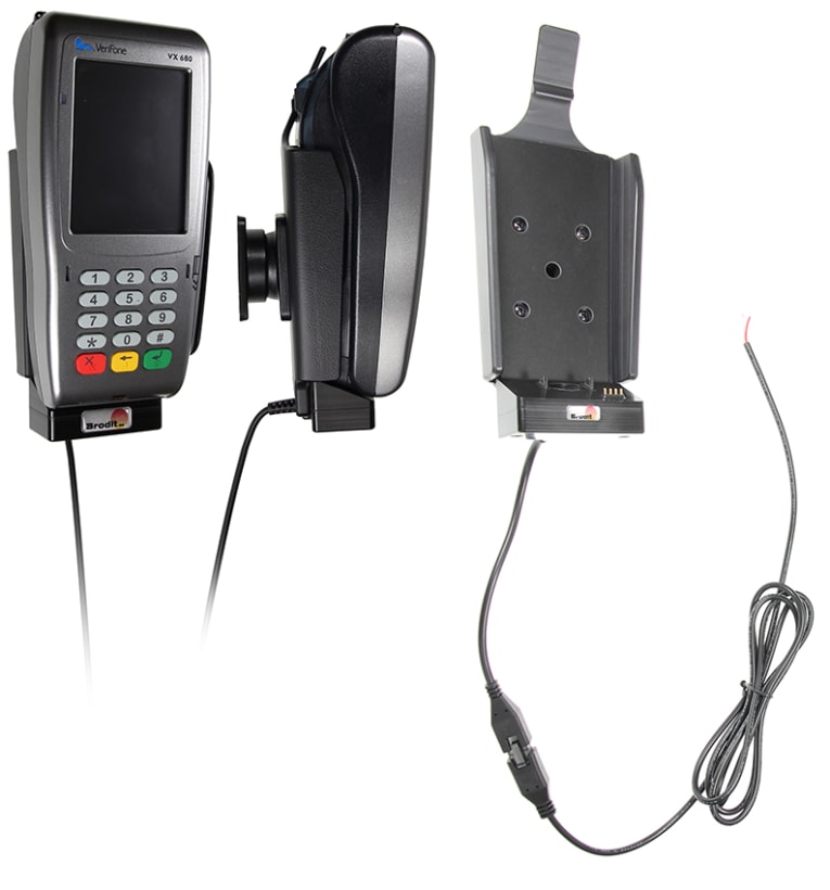 Active holder for fixed installation for VeriFone VX 680