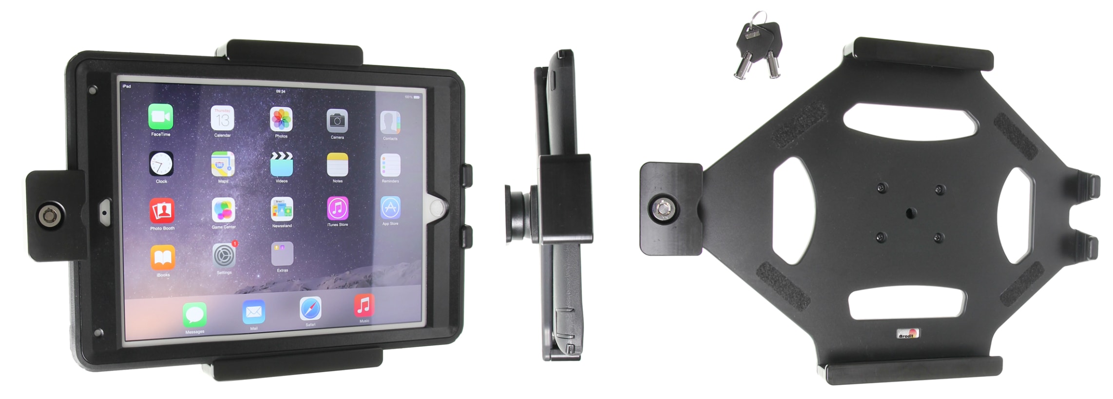 Holder with key-lock for Apple iPad Air 2 (A1566, A1567)