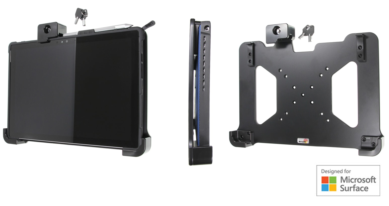 Holder with key-lock for Microsoft Surface Pro 7