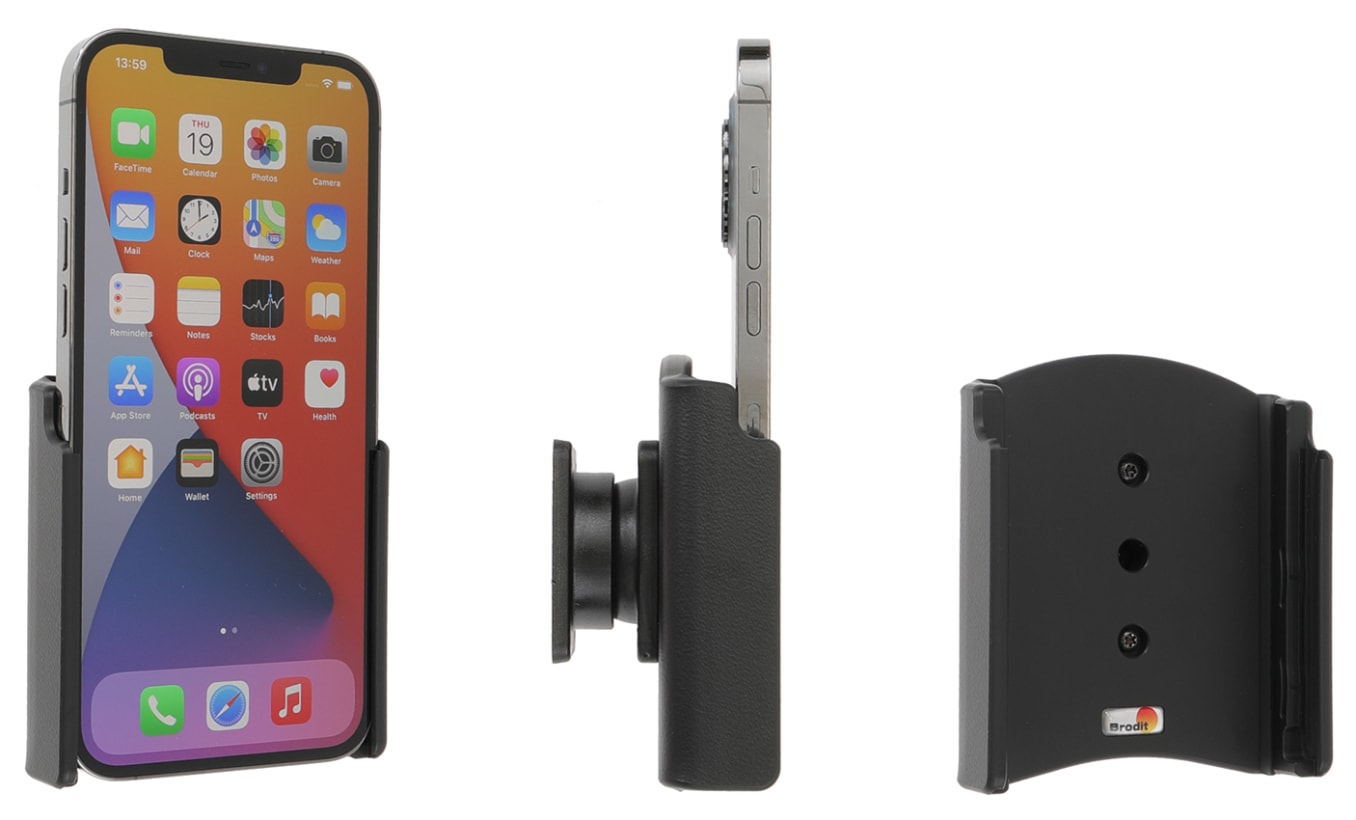 Passive holder with tilt swivel for Apple iPhone 12 Pro Max