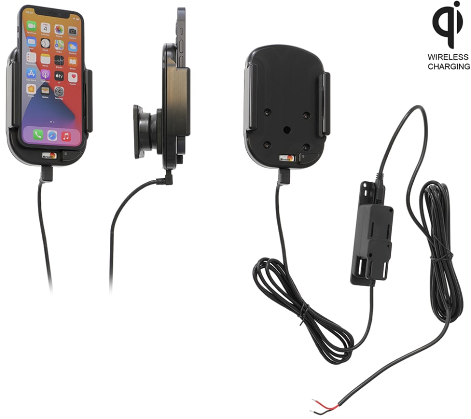 Qi wireless active holder for fixed installation for Apple iPhone 12 Mini