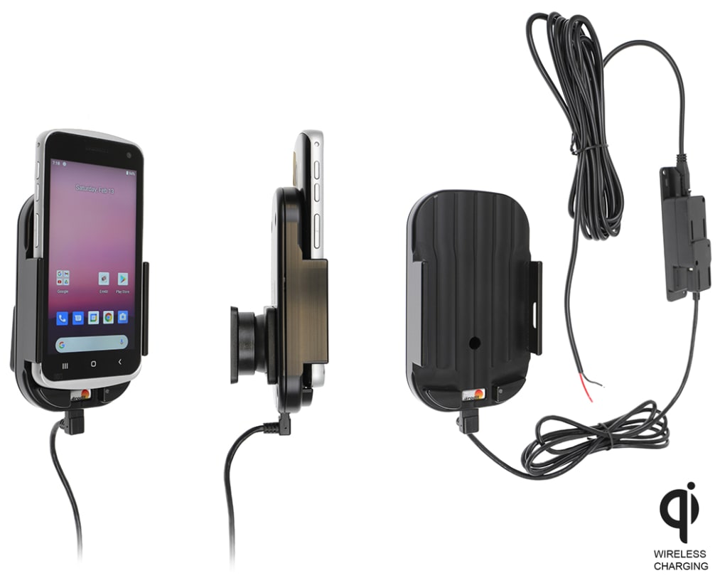 Qi wireless active holder for fixed installation for Point Mobile PM30