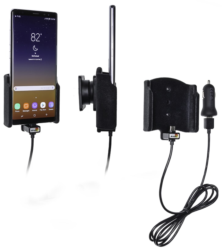 Active holder with USB-cable and cig-plug adapter for Samsung Galaxy Note 8