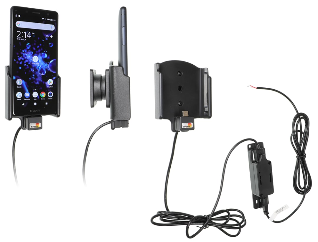 Active holder for fixed installation for Sony Xperia XZ2 Compact