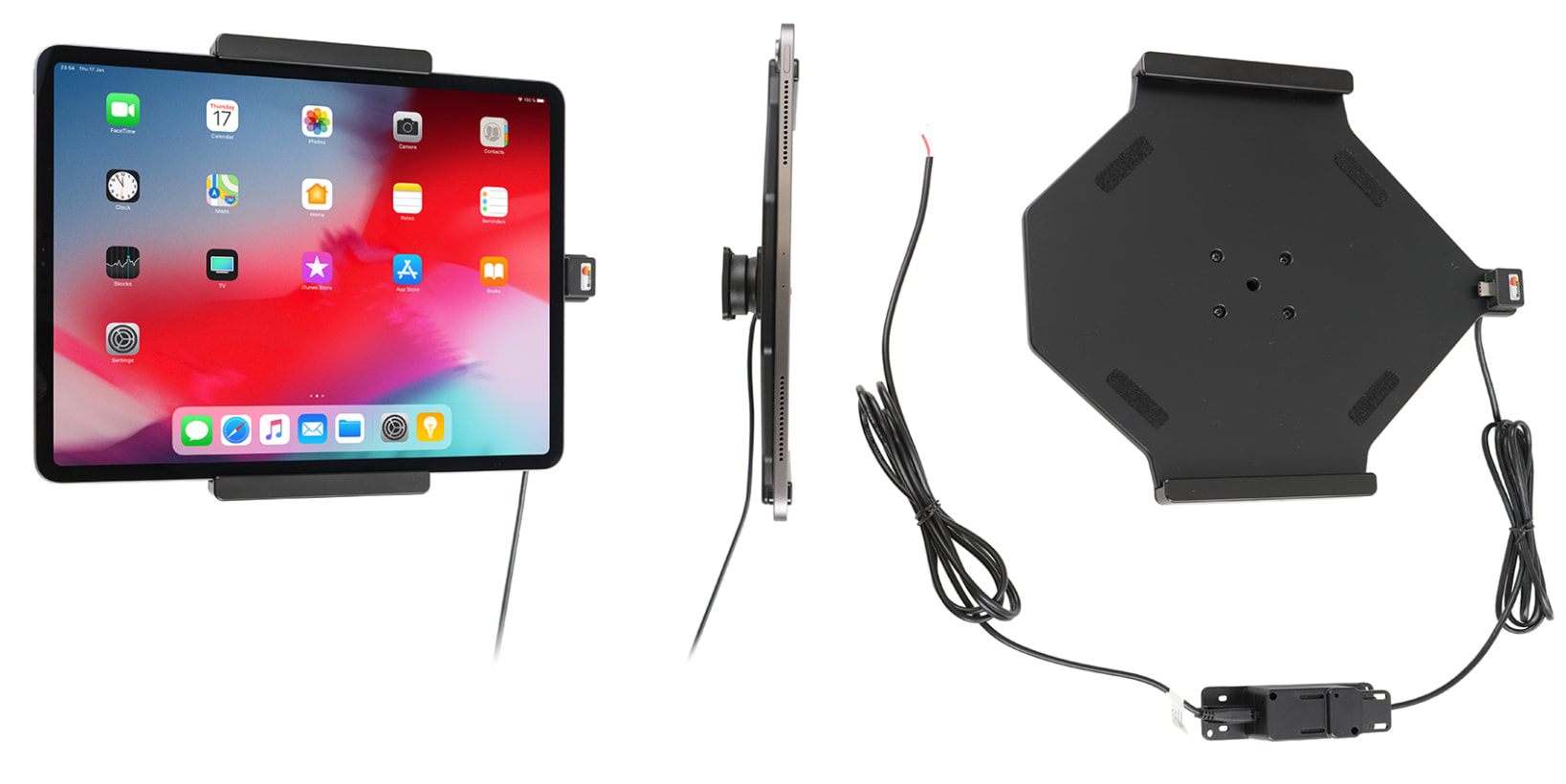 Active holder for fixed installation for Apple iPad Pro 12,9 2018 (A1876, A1895, A1983, A2014)