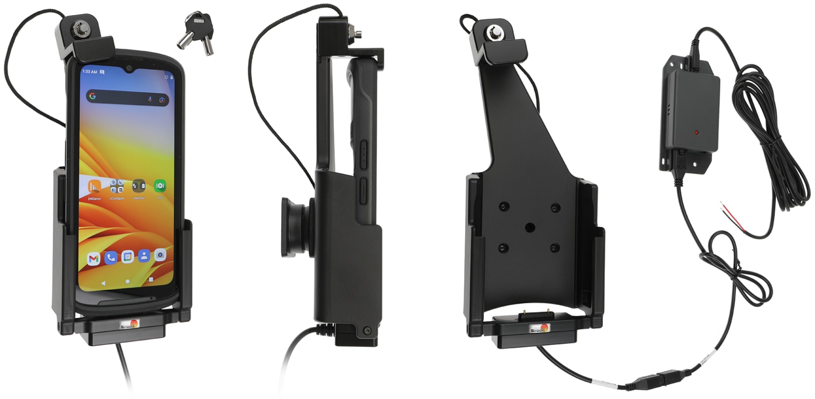 Holder with key-lock for Zebra TC15