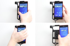 Active holder for fixed installation for Sony Xperia M4 Aqua