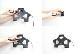 Active holder with USB-cable and cig-plug adapter for Apple iPad With Retina (Lightning Connector)