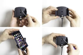 Active holder with USB-cable and cig-plug adapter for Apple iPhone 11