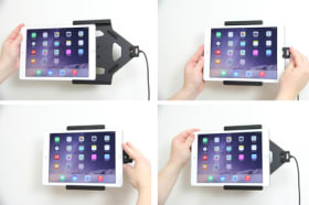 Active holder with USB-cable and cig-plug adapter for Apple iPad Pro 9.7 (A1673, A1674, A1675)