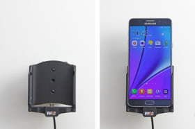 Active holder with USB-cable and cig-plug adapter for Samsung Galaxy Note 5