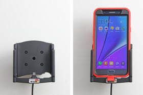 Active holder with USB-cable and cig-plug adapter for Samsung Galaxy Note 5