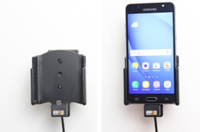 Active holder with USB-cable and cig-plug adapter for Samsung Galaxy J5 (2016)