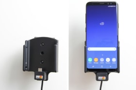 Active holder with USB-cable and cig-plug adapter for Samsung Galaxy S8