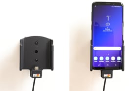 Active holder with USB-cable and cig-plug adapter for Samsung Galaxy S9