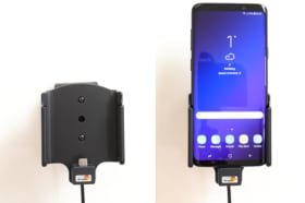 Active holder with USB-cable and cig-plug adapter for Samsung Galaxy S9+