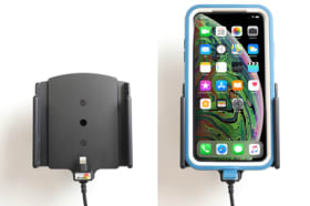 Active holder with USB-cable and cig-plug adapter for Apple iPhone 11 Pro Max